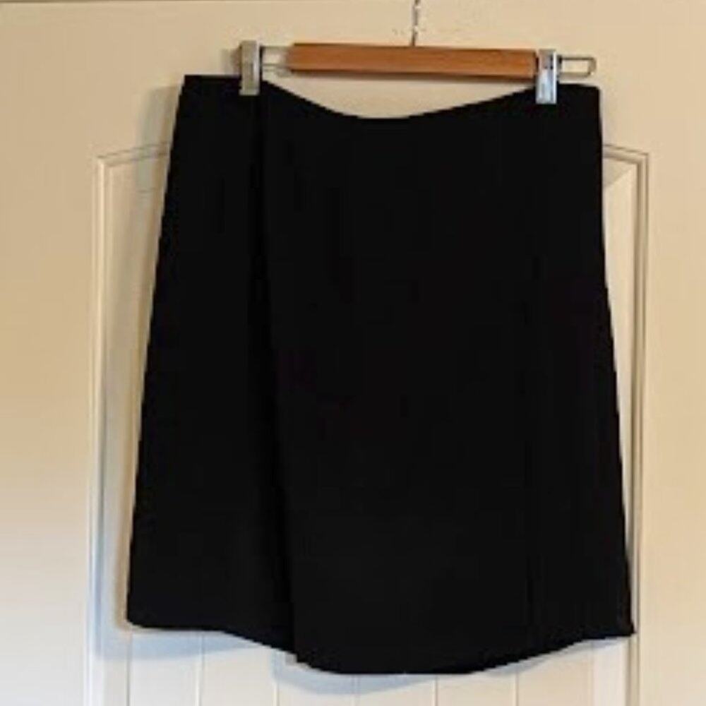 Harve Bernard Vintage Black Crepe Fully Lined Half Pleat Women's Sz 16 NWT Skirt